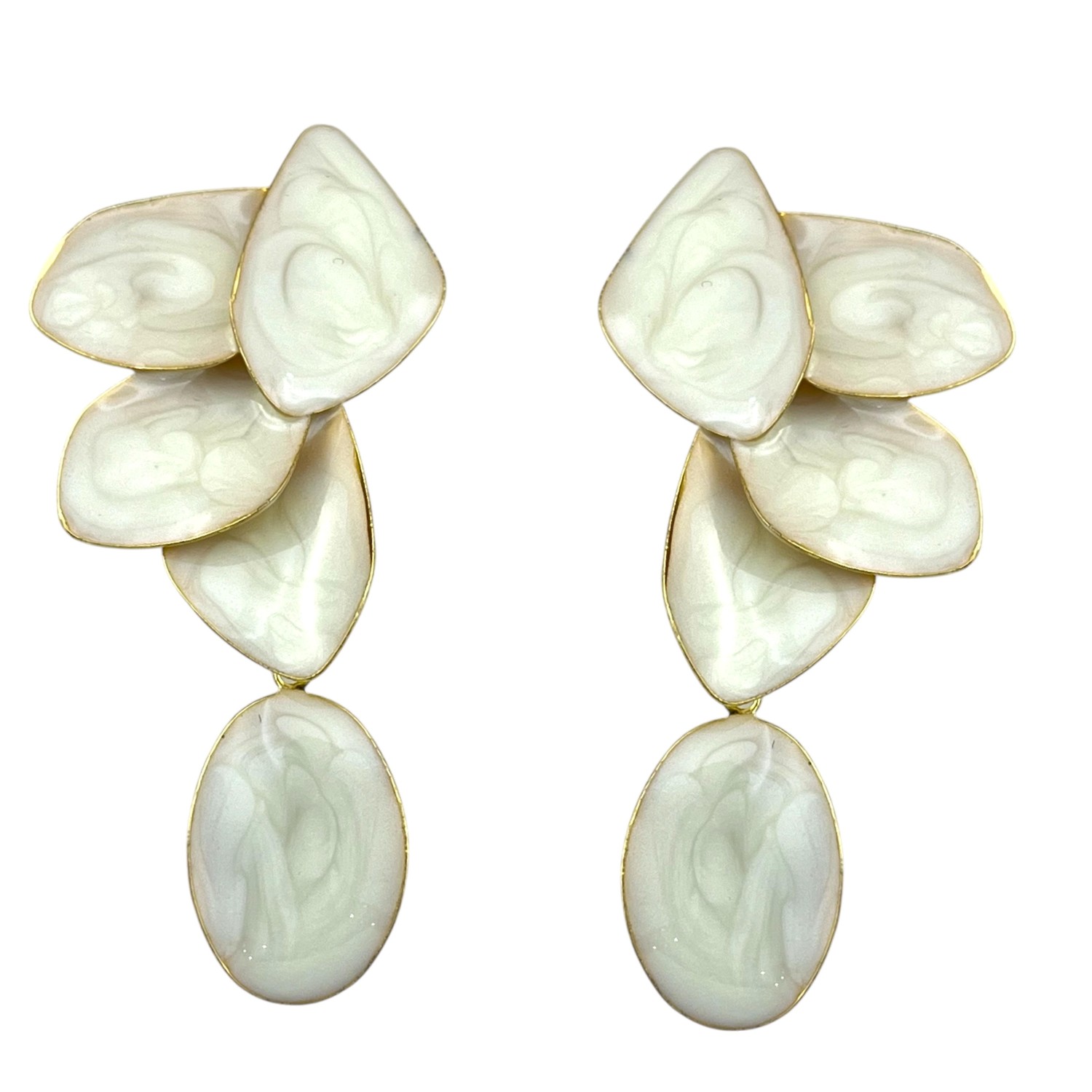 گوشواره زنانه میناکاری مدل برگ کد E6182