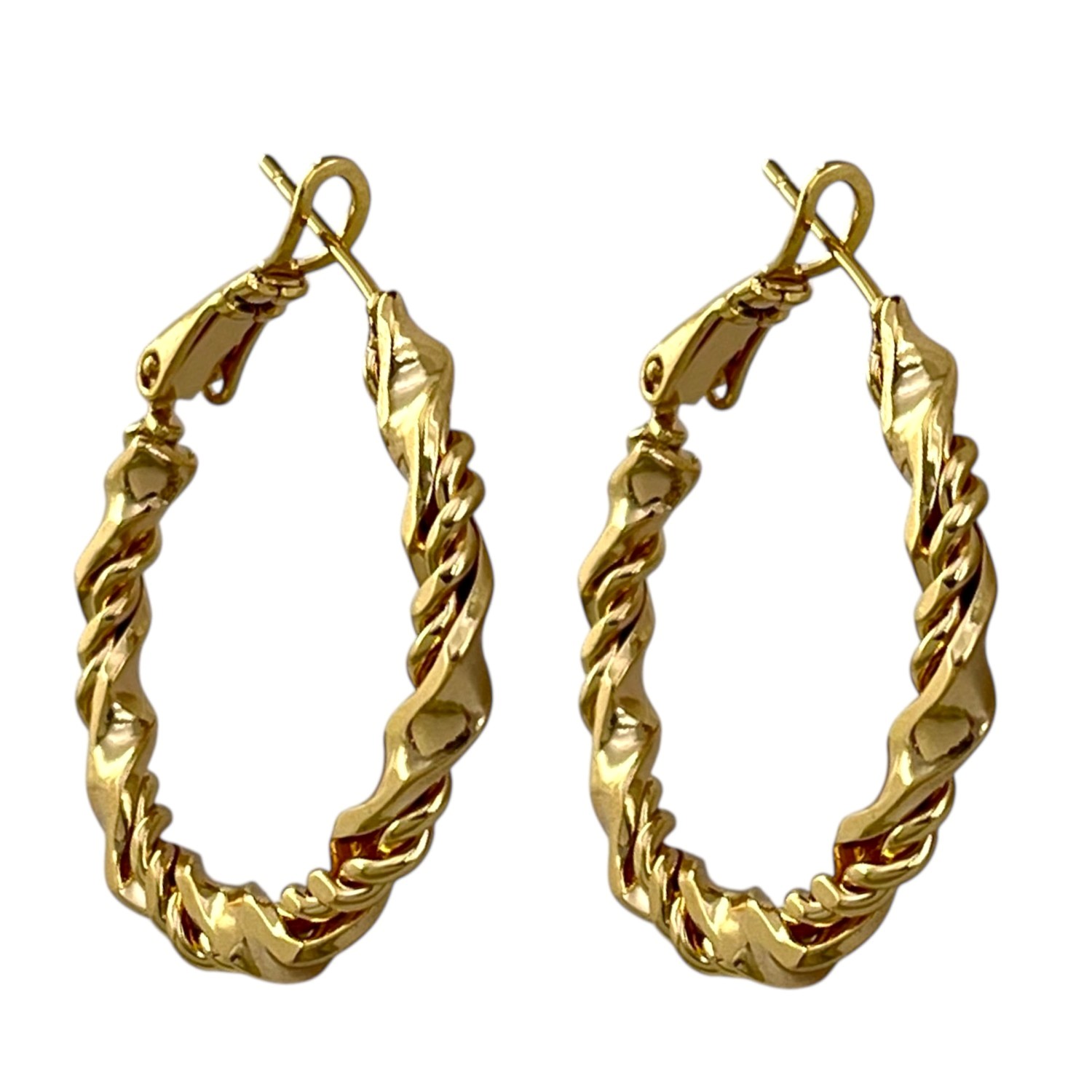 گوشواره زنانه ژوپینگ مدل حلقه ای تراشیده کد E6237