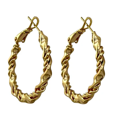 گوشواره زنانه ژوپینگ مدل حلقه ای تراشیده کد E6237