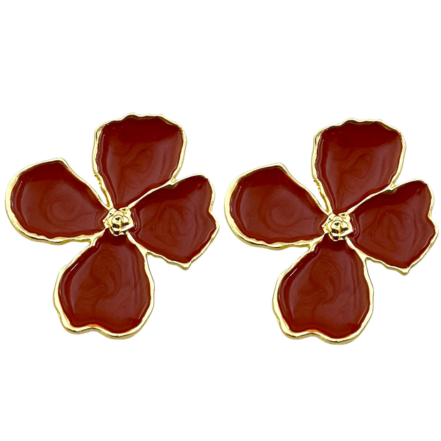 گوشواره زنانه مدل گل میناکاری کد E6229