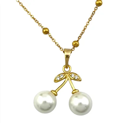 گردنبند زنانه ژوپینگ مدل توپی مروارید کد N5140