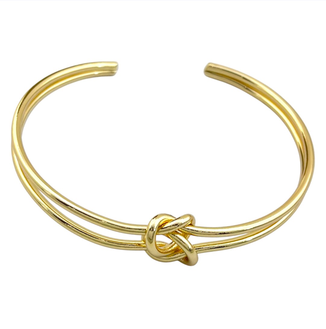 دستبند زنانه بنگل مینیمال مدل گره کد B5351