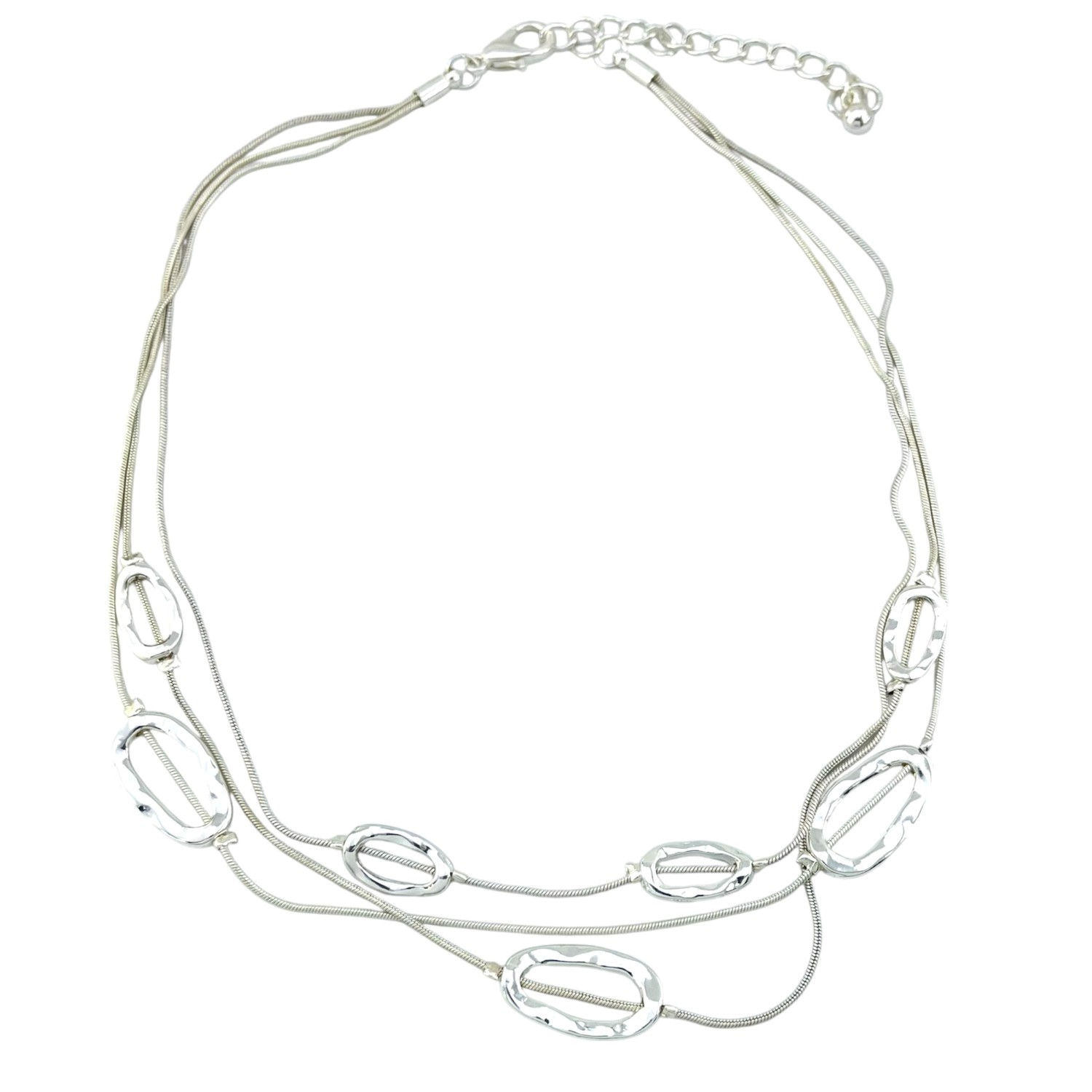 گردنبند زنانه مدل مینیمال اب نقره سه لاین کد N5184