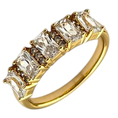 انگشتر زنانه ژوپینگ مدل تنیسی جواهری کد R5143