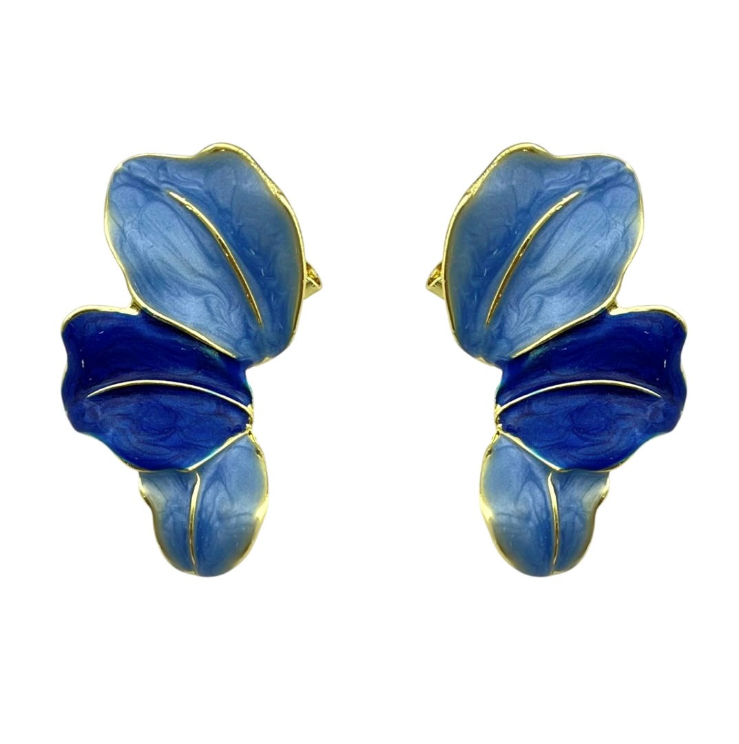 گوشواره زنانه میناکاری مدل گل برگ کد E6124