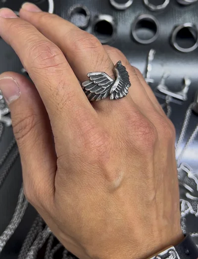 انگشتر مردانه مدل بال عقاب کد Men0058