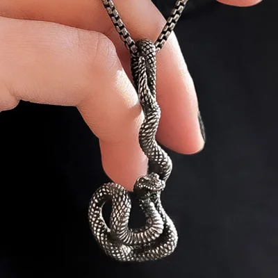 گردنبند مردانه مدل مار کد Men0012