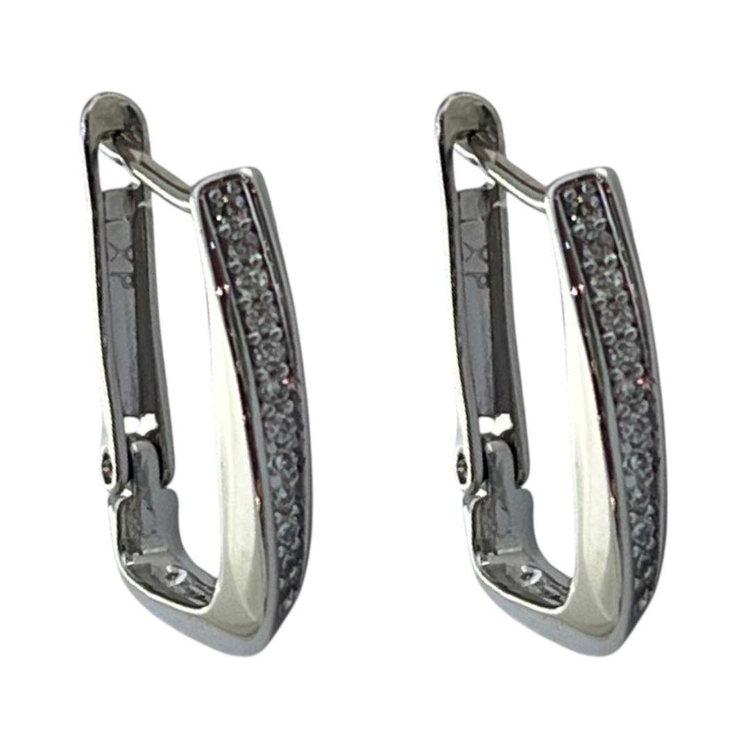 گوشواره زنانه ژوپینگ مدل مستطیل جواهری کد E6134