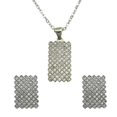 نیم ست زنانه مدل مستطیل جواهری کد M4326