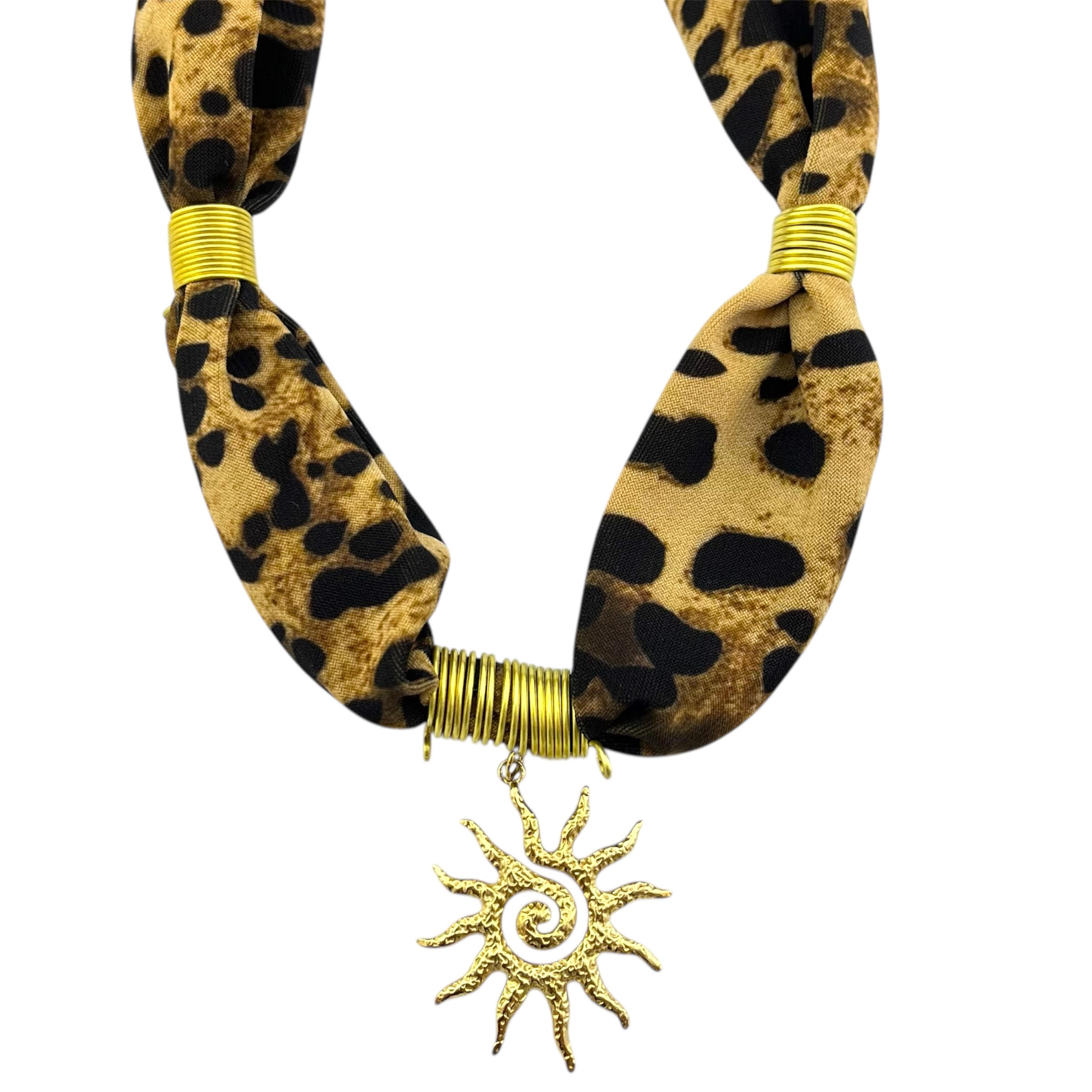 گردنبند زنانه پارچه ای مدل خورشید کد N5157