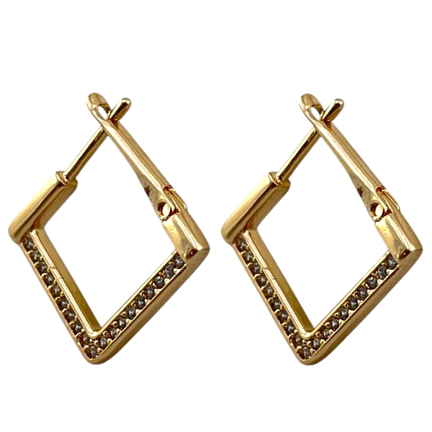 گوشواره زنانه ژوپینگ مدل نگین جواهری کد E6243