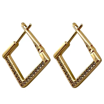 گوشواره زنانه ژوپینگ مدل نگین جواهری کد E6243