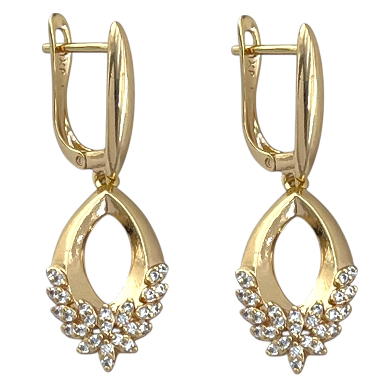 گوشواره زنانه ژوپینگ مدل گل جواهری کد E6291