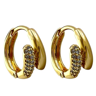 گوشواره زنانه ژوپینگ مدل نگین جواهری کد E6248