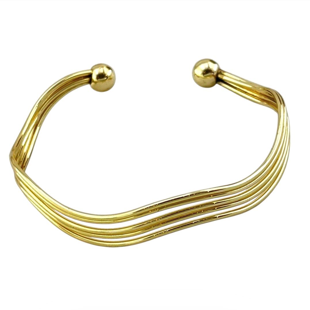 دستبند زنانه بنگل مدل موج کد B5453