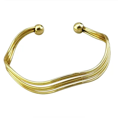 دستبند زنانه بنگل مدل موج کد B5453