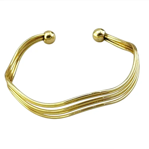 دستبند زنانه بنگل مدل موج کد B5453