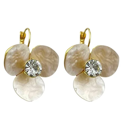 گوشواره زنانه مدل گل و نگین کد E6113