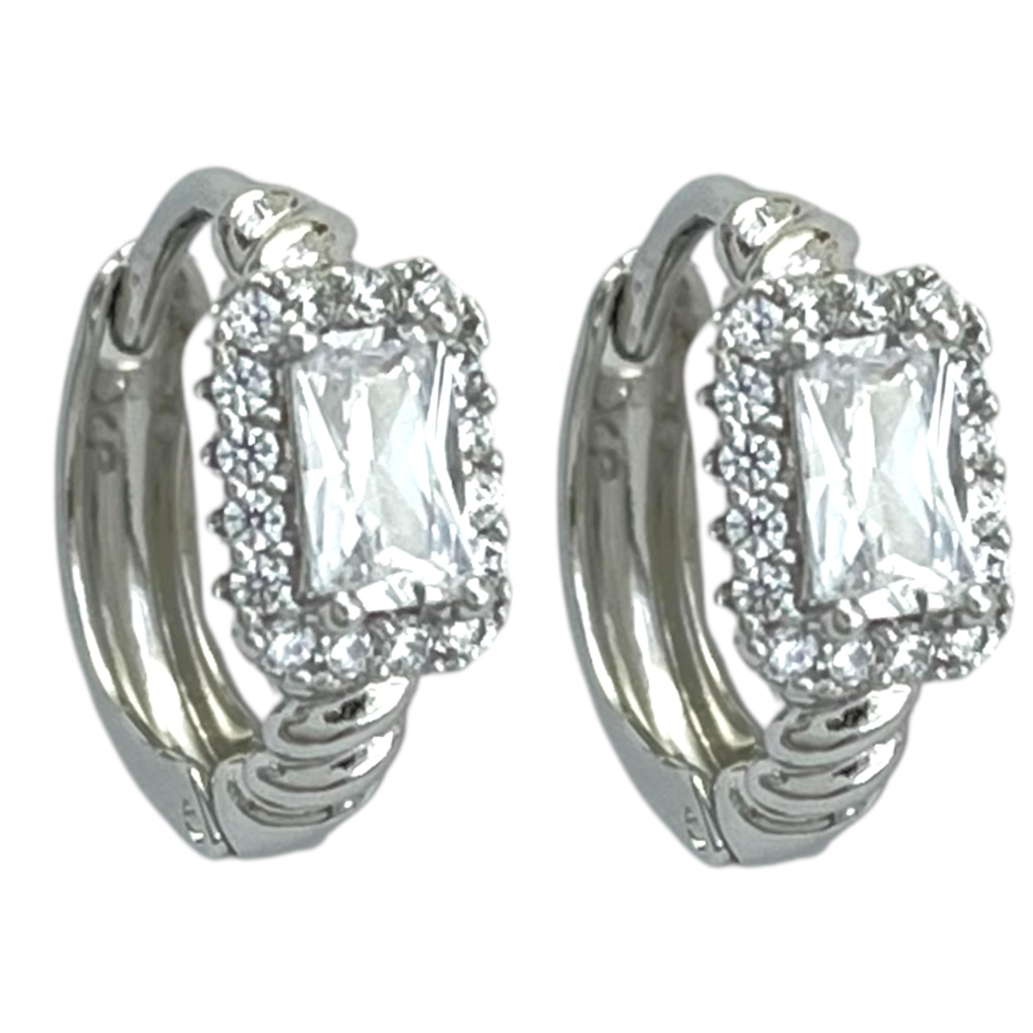 گوشواره زنانه ژوپینگ مدل نگین جواهری کد E6143