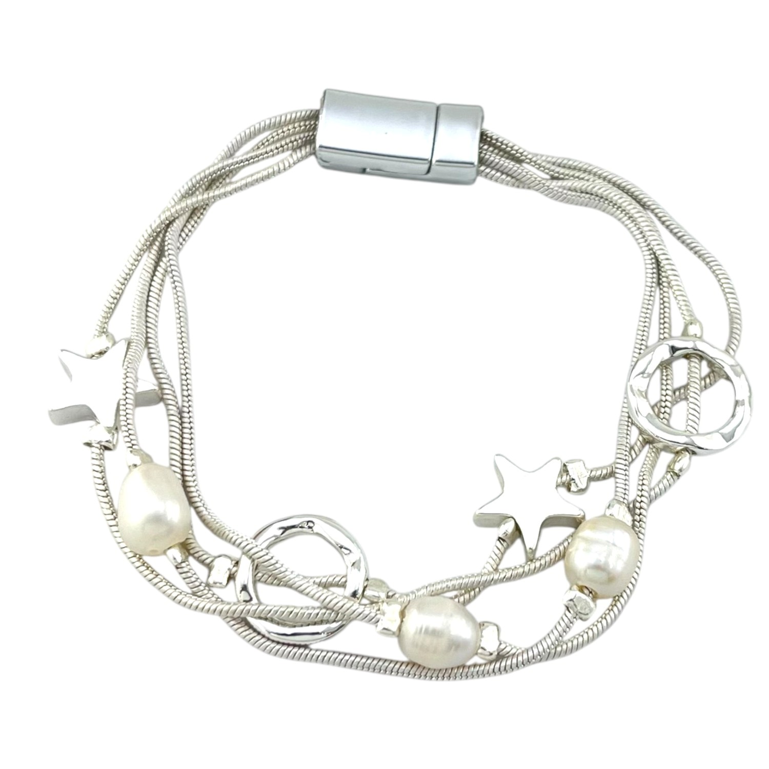 دستبند زنانه مینیمال مدل اب نقره ستاره کد B5441