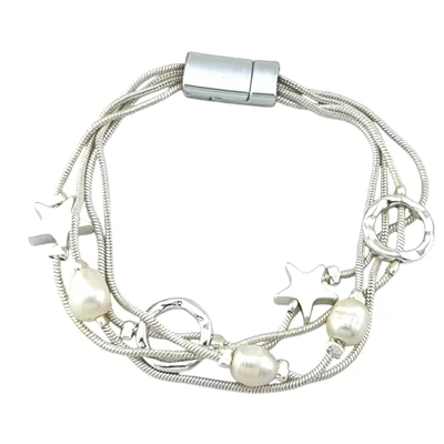 دستبند زنانه مینیمال مدل اب نقره ستاره کد B5441