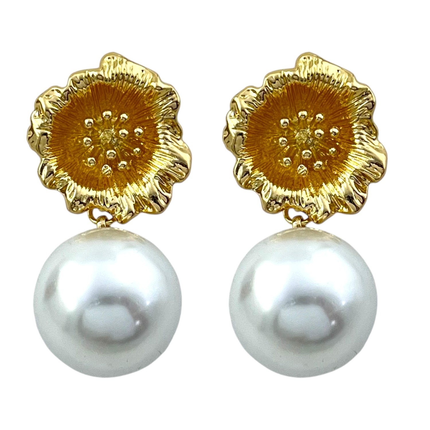 گوشواره زنانه مدل گل مروارید و گل کد E6187