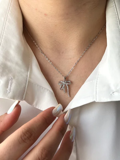 گردنبند زنانه مدل پاپیون کد N1007