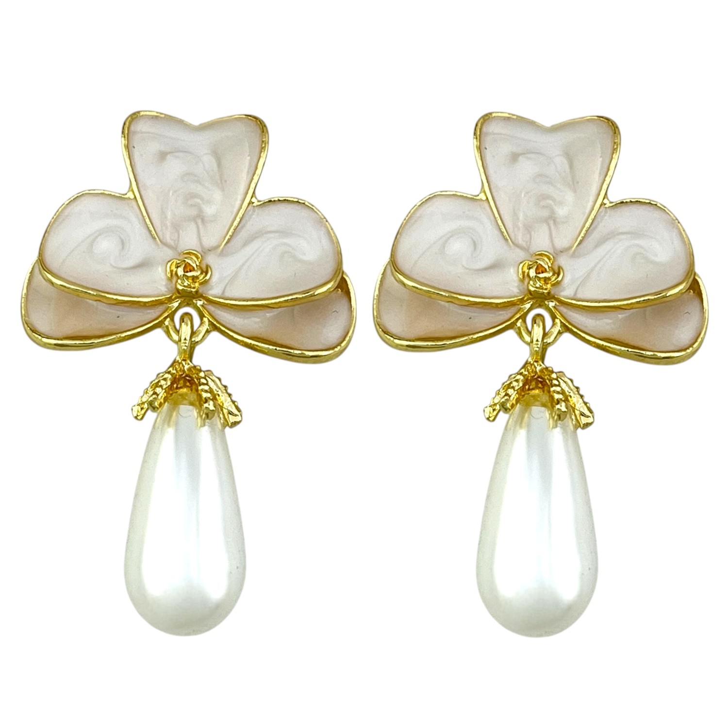 گوشواره زنانه مدل میناکاری مروارید کد E6225